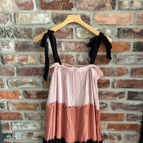 Blu Pepper Colorblock Tiered Maxi Dress, M - Picture 3 of 6